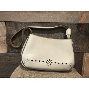 mondani small mini‎ purse pocketbook bag Cream Perforated leather